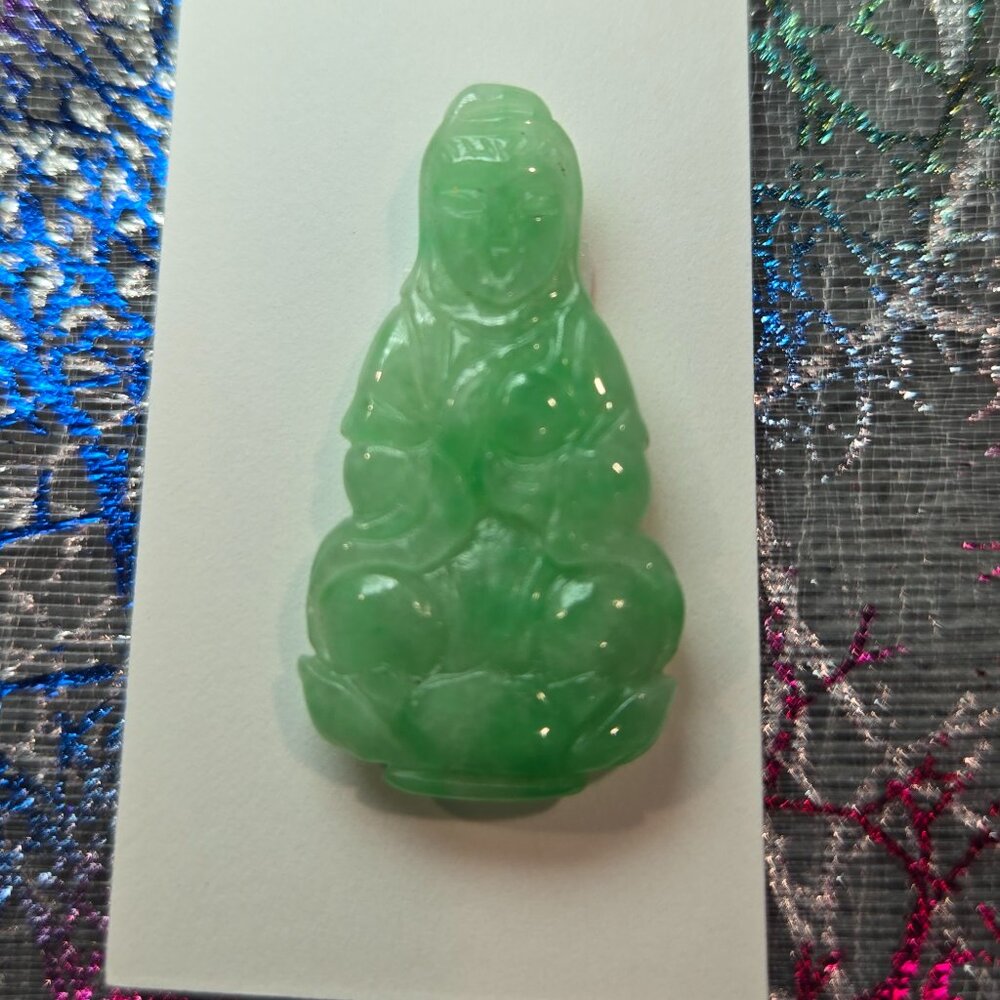 ✨ Goddess of Compassion Jade Pendant – Perfect for DIY Jewelry ✨